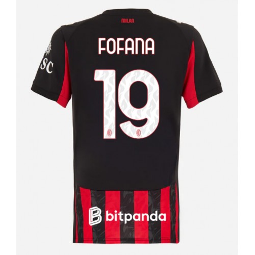 Dres AC Milan Youssouf Fofana #19 Domaci za Žensko 2025-26 Kratak Rukav